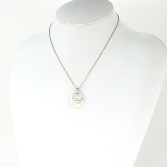 Tiffany & Co. Return to Double Heart Shell Necklace 16" Silver 925 Auth w/Bag - Picture 2 of 8